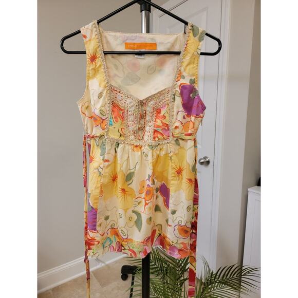 Anthropologie Cynthia Steffe Cotton Silk Blend Blend Top - Picture 1 of 7